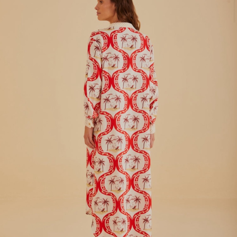 NWT Farm Rio Chic Red and White Cardigan